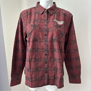 Harley-Davidson Women's Plaid Shirt Size Petite Large